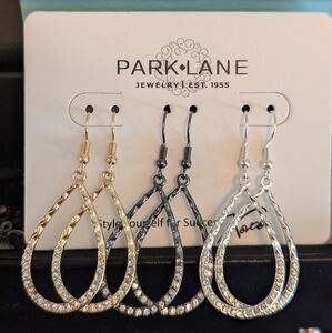 Tear Drop Earrings 3 pair set